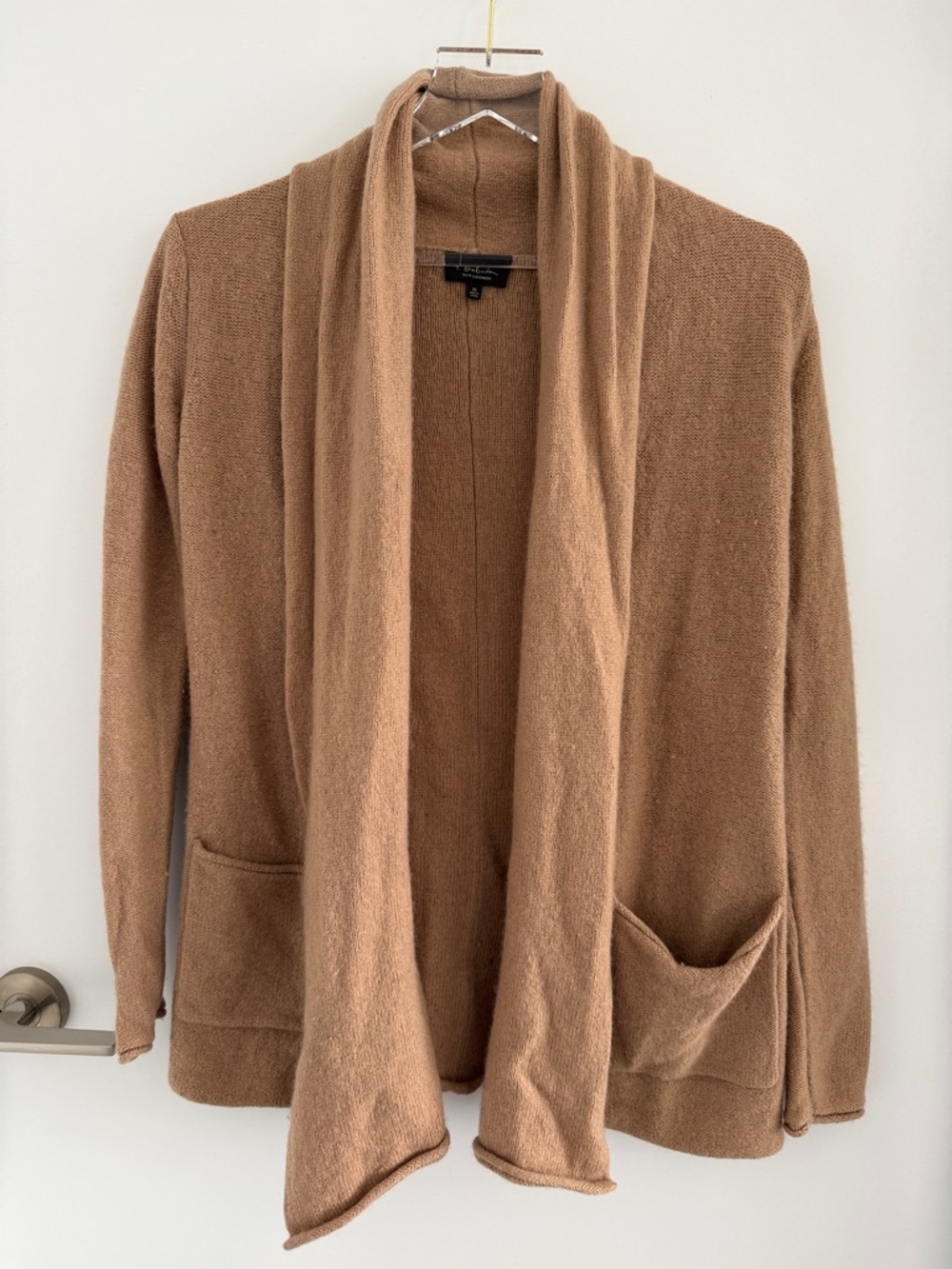 Babaton - Cashmere and Wool Cozy Open Front Cardigan in Camel